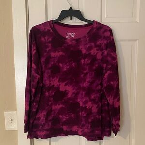 Terra & Sky Women's Pink Tie-Dye Top 1X